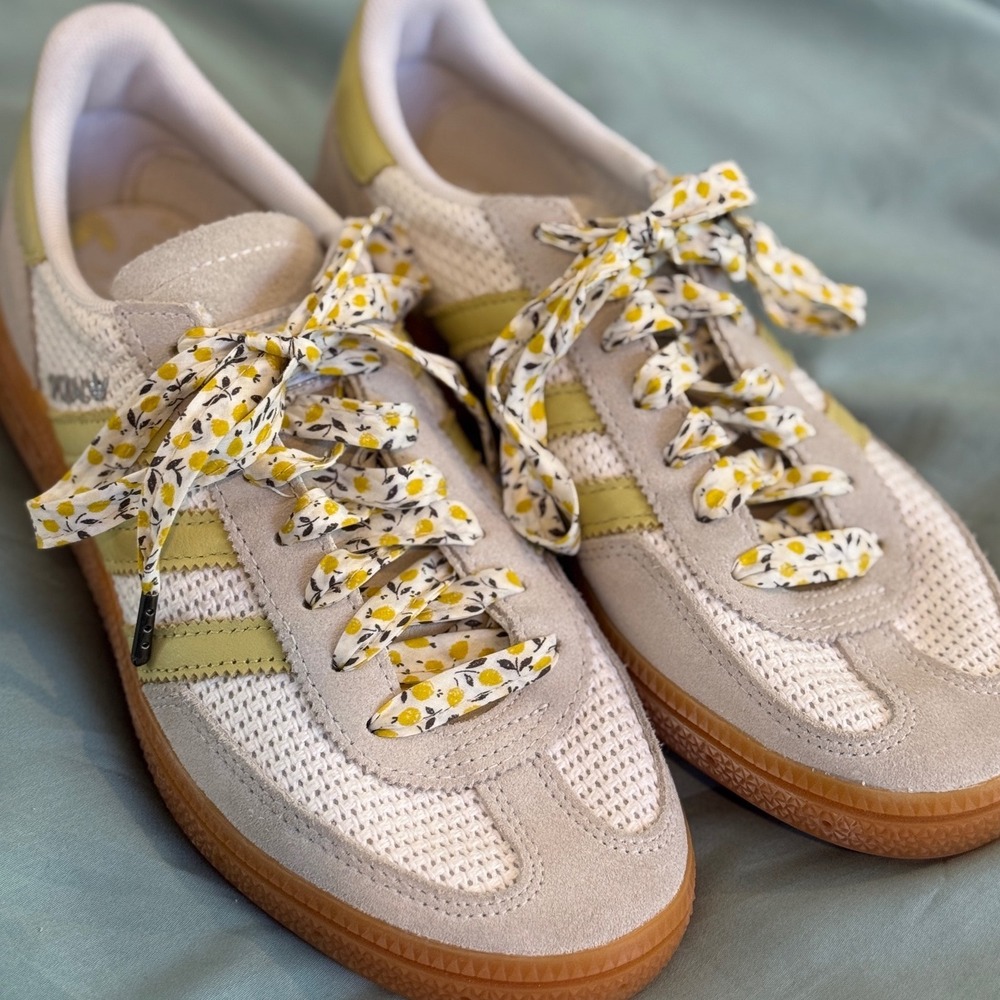 Adidas Handball Spezial Women Sneakers Custom Lemon Laces Cream Yellow NEW 38